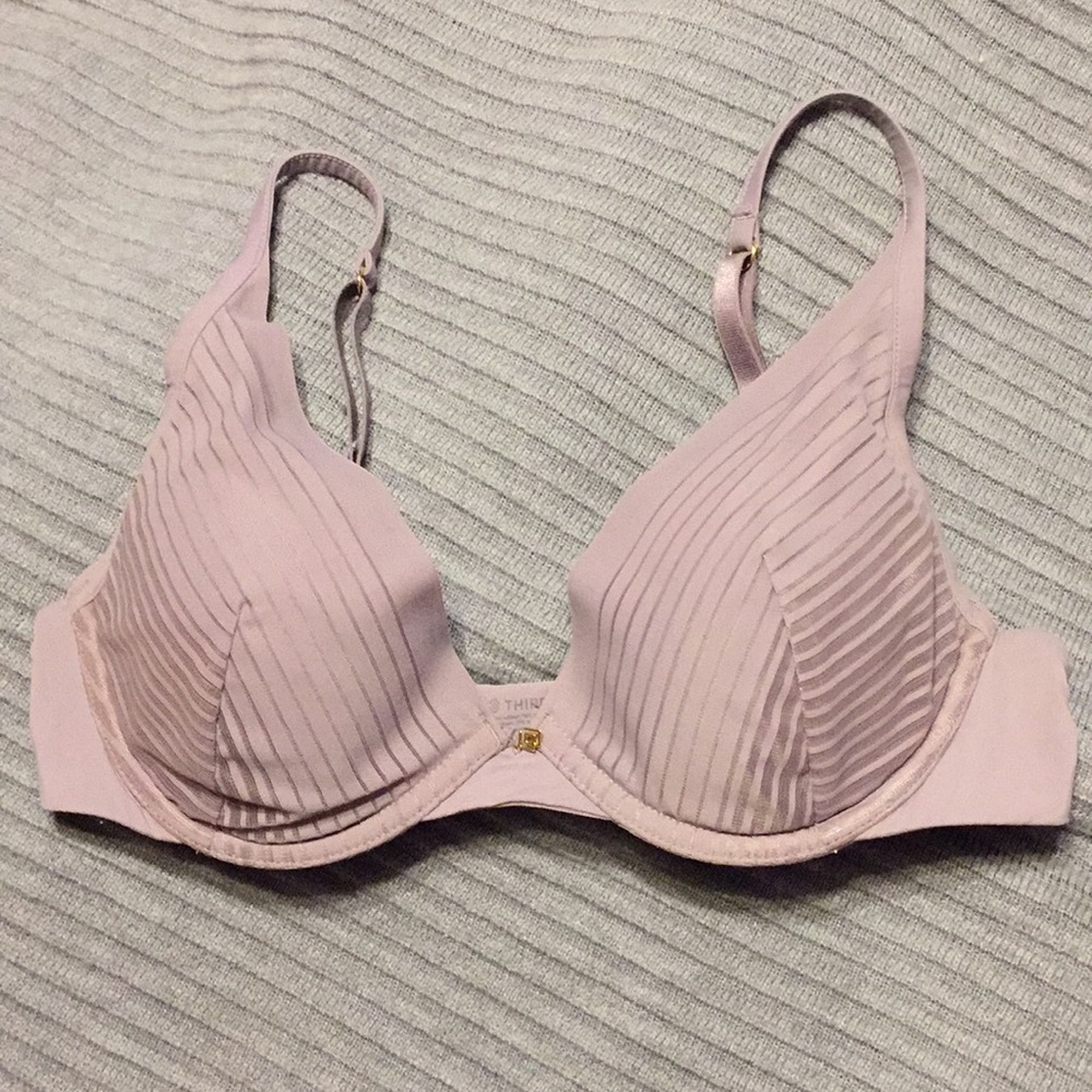 ThirdLove seamless stripe plunge bra